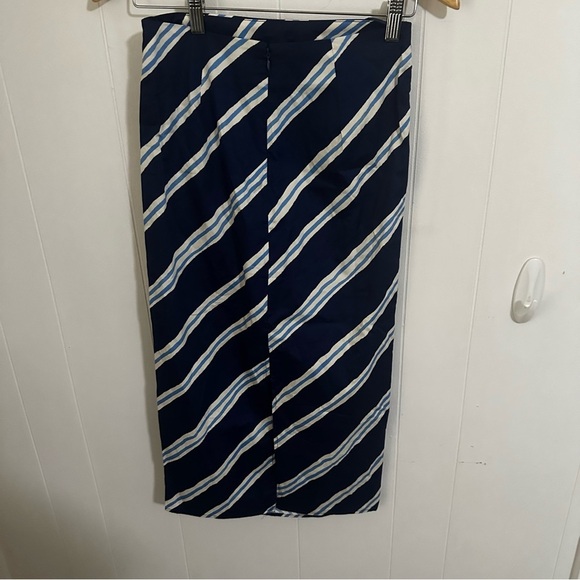 Mango Navy and White Striped Pencil Skirt - Picture 2 of 3